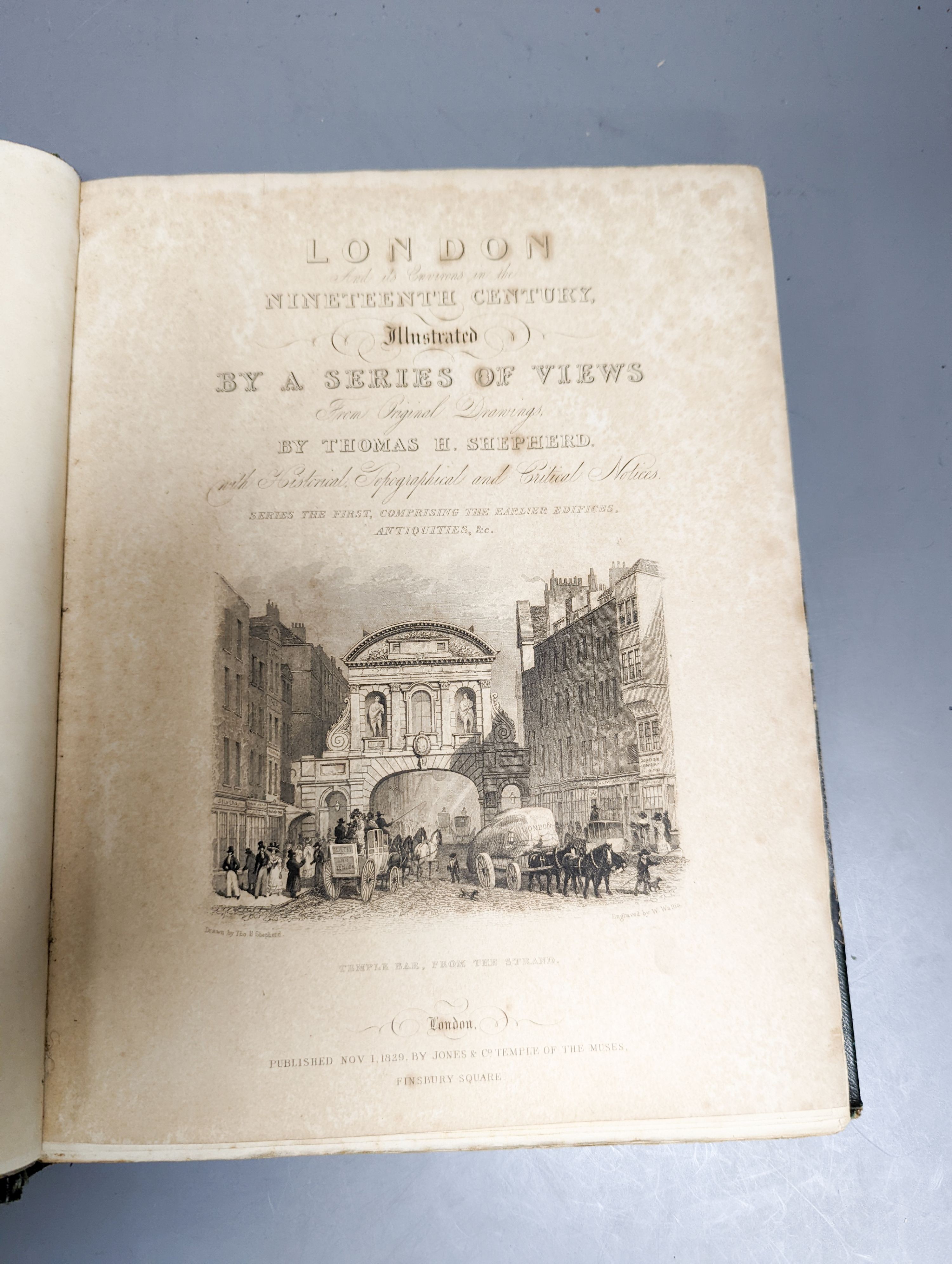 Books: London in the 19th century - two half calf volumes